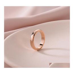 Band Rings 1Pcs Rose Gold Tone Tungsten Wedding 2/3/4/6/8Mm Width Dome For Man And Woman Drop Delivery Jewellery Dhniu