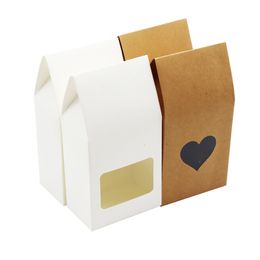 Gift Wrap 2050Pcs Kraft Paper Wedding Bags With PVC Window Packing Protecting Displaying Food Box Decoration Candy Boxes 230206