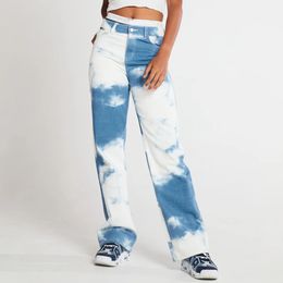 Женские джинсы весна лето новое белое дно окрашенное синим модным стройным длинным владельцем пену хип-хоп женские джинсы 9101