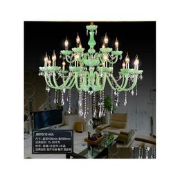 Chandeliers Modern Luxury Crystal Chandelier Lamp European Style Lustre Creative Candle Light For Foyer Lobby Bar Ktv Decoration Dro Dh4Dc