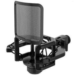 Microphones Microphone Mount With Philtre Windscreen Reduce Noise Anti Vibration Screen Stable Easy Instal Black