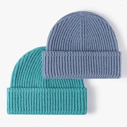 Berets Winter Cashmere-Like Hat Women Fashion Breathable Warm Brimless Cold Cap Men Thick Knitted Beanies Female Students Skullcap