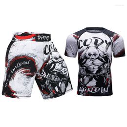 Men's Tracksuits 2023 Cody Lundin Men's 3D Printed MMA Suit Bjj Rash Guard Jiu Jitsu Shorts Running Sportsqwear