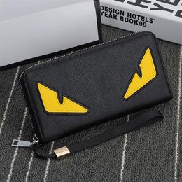Hengsheng Brand Fashion Long Eyes Anime Men Leather Wallets Purses Carteira Masculina Couro Portefeuille Homme299o