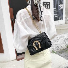 2023 Purses Clearance Outlet Online Sale high-grade chain women's new fashion one-shoulder small square bag red texture messenger