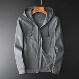 Men's Hoodies & Sweatshirts Brand Spring Autumn Casual Hight Quality Fashion Grey Embroidered Slim Zipper 4XL