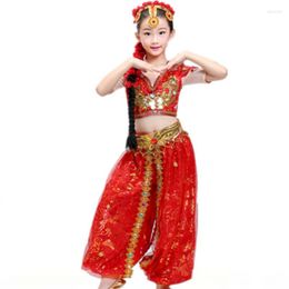 Stage Wear Russian National Costume For Kids Dance Festival Outfit Xijiang Folk Dress Sequins Chinese Costumes TA2253