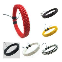 Charm Bracelets Leather For Women Fashion Braided Bracelet Cuff Bangle Wristban Yzedibleshop Drop Delivery Jewellery Dhcqo