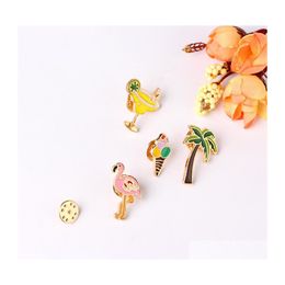 Pins Brooches Coconut Tree Metal Icecream Pins Beach Style Cute Design Fashion Jewellery Accessories Drop Delivery Dhk3N