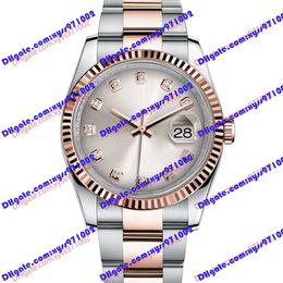 High-quality watch 2813 automatic men's watch 116231 36mm silver dial 18k rose gold stainless steel wristwatch 116238 116244 sapphire glass fashion diamonds watches