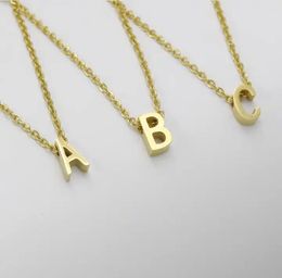 Gold Silver Colour Stainless Steel Alphabet Pendent Necklace Initial English Leter Necklaces for Women Fashion Jewellery Wholesale Factory Price
