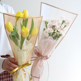 Gift Wrap 50PC Phnom Penh Flower Packaging Bag Rose Bouquet Shop Materials Floral Art Supplies Valentine's Day 230206