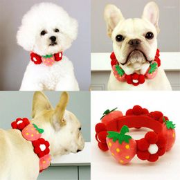 Dog Collars Adjustable Pet Collar Creative Fruit Flower Puppy Self-adhesive Cats Neck Strap Supplies Cat