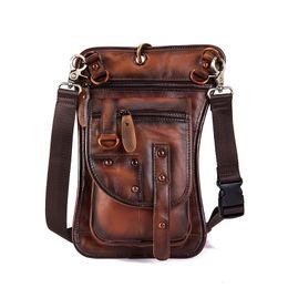 Waist Bags Norbinus Men Bag Fanny Packs Genuine Leather Motorcycle Thigh Drop Leg Male Shoulder Messenger Hip Belt Hook Pouch