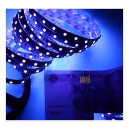 Led Strips Uv Purple Stripe Light 5050 Smd 60Led/M Dc 12V Nonwaterproof 395405Nm Traviolet Ray Flexible Strip Tape Ribbon Drop Deliv Dhcb7