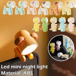 Table Lamps Cute LED Night Light Mini Pet Shaped Lamp Cartoon Bedroom Decorative Folding Gifts Room Living Xmas Bedside C6S4