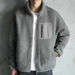 Men's Jackets Lamb wool coat men's cotton autumn and winter with cashmere thick clothing catch lamb wo Y2302