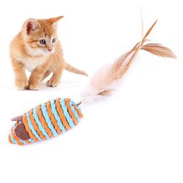 Cat Toys Funny Mouse Pet Long-haired Tail Mice With Sound Rattling Soft Real Fur Squeaky Toy For Cats Dogs