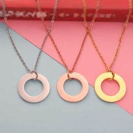 Pendant Necklaces New 10pcs Stainless Steel Donut Washer Blank Pendant Necklace Mirror Polish Round Charm Necklace Women Jewellery G230206