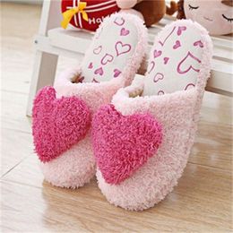 Slippers Cute Pink Heart Soft Comfortable Girl Indoor Non Slip Light Sole Shoes Autumn Winter Women Home Warm Plush Slipper