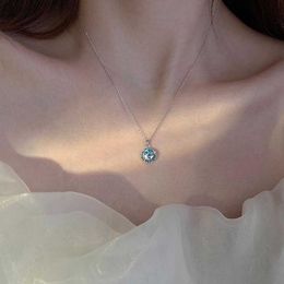 Pendant Necklaces Silver Plated Tears Foam Necklace Simple Mermaid Tail Blue Crystal Clavicle Chain For Women Accessories 0206