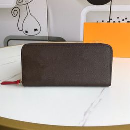 High Quality New luxurys designers wallet Woman Fashion Clutch purses Monogrames Clemence long wallet Card Holder Purse With Box D2605