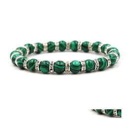 Charm Bracelets Beautif Malachite Stone Bracelet Men Birthday Gift Bead Carshop2006 Drop Delivery Jewellery Dhabm