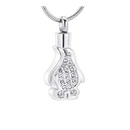 Pendant Necklaces Penguin Urn Necklace for Ashes for Men Women Ashes Holder Keepsake Memorial Jewellery G230206