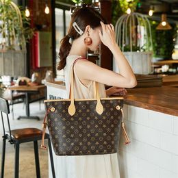 2PCS ToQuality Designer Handbag bag Purses Classic Fashion Women messenger Shoulder Bags Lady Totes Brown grid handbags With Shoulders Strap Dust Bag 8 Colours