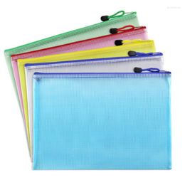 Storage Bags 5pcs A4/A5/A6 Mesh Zipper Pouch Document Bag Waterproof PVC School Office Supplies Pencil Case