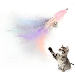 Cat Toys Wand Toy Refill Teaser Replacement Pet Stick Attachment Funny Feather Head Kitten Interactive