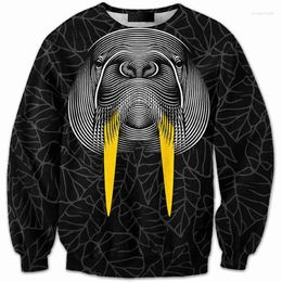 Men's Hoodies CNUUIKOOEK Sweatshirts 3D Stripes Elephant Printed Hoodie Long Sleeve Pullover Brand