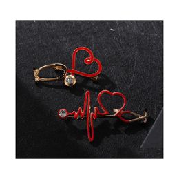 Pins Brooches Cute Electrocardiogram Stethoscope Brooch Suit Lapel Pin Mtistyle Epidemic Prevention Jewellery Accessories Gift For Do Dhugp