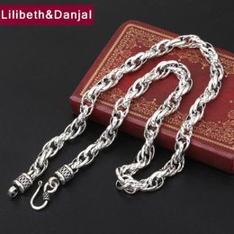Chains Women Men Necklace Real 925 Sterling Silver 8mm Thick Twisted Singapore Chain Pendant Gift Jewellery FN29