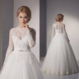 Wedding Dress Other Dresses Sweet Double Shoulder Long Sleeve Slim Floor Length Lace Royal Latest Fashion Church Gown SilkOther