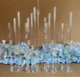 Wedding Decoration Centerpiece Candelabra Clear Candle Holder Acrylic Candlesticks for