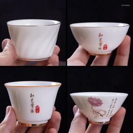 Cups Saucers 1pcs/3pcs China Ceramic Tea Cup White Porcelain Pottery Personal Single Drinkware Wholesale Wine Mug Teacup