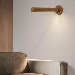 Wall Lamp Wood Rotated Touch Control Light Book Reading Lamps Brightness Lighting Tool For Living Room Dormitory