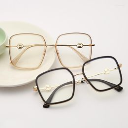 Sunglasses Frames Fashion Large Frame Anti-blue Light Flat Mirror Female Plain Square GlassesFashion Pros22