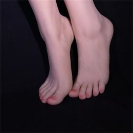 1PC Silicone Vein Simulated Slimming Female Foot Mannequin Lengthened Manicure Artificial Props Shooting Display Foot Model Joint Can Be Bent E124