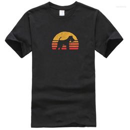 Men's T Shirts 2023 Fashion Summer Retro Sun Wire Hair Terrier Silhouette T-shirt Vintage Shirt For Dog Lovers Tee