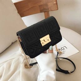 2023 Purses Clearance Outlet Online Sale new fashion women's simple Lingge high quality chain casual Korean version one-shoulder diagonal cross small square bag