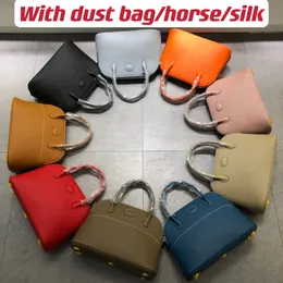 Bolide 1923 Crossbody Bags 27cm Evercolor Cowhide Genuine Leather Silver Hardware Lady Top Handle Bowling Shoulder Bag 9 Colours With Straps/Dust Bag/horse/Silk