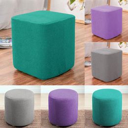 Chair Covers 2023 Solid Stretch Polyester Ottoman Slipcover Sofa Footstool Cover Storage Protector