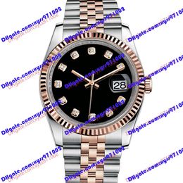 High-quality watch 2813 automatic men's watch 116231 36mm black dial 18k rose gold stainless steel wristwatch sapphire glass 116203 116201 women's diamonds watches