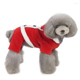 Dog Apparel Winter Warm Pet Santa Cloak Dress Christmas Cat Cotton Clothes Jumpsuit Couple Outfit For