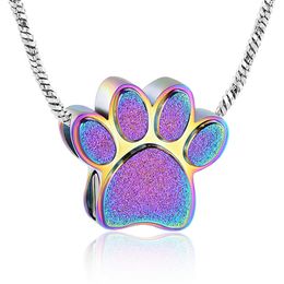 Pendant Necklaces Pet Paw Urn Necklace for Ashes Memorial Keepsake Urn Locket Cremation Jewelry Pet Pendant Necklace Urn for Dog Cat G230206