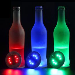 LED Sticker Coaster Lighting 4 LEDs Bottles Lights Cup Holder Light fors Wine Liquor Bottley Bottle Sparklers for Champagne Party Bar Colds usalight
