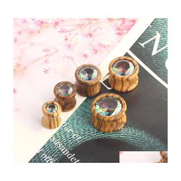 Plugs Tunnels Arrival Crystal Wood Piercing Gauges Ear Tunnel Body Jewellery Making Supplier 8Mm To 16Mm 1968 T2 Drop Delivery Dhfz1