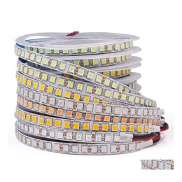 Led Strips 5M Rgb Strip Light 12V 5050 5054 Flexible Ribbon Tape 60/120 Rope Waterproof Stripe Diode For Decor Drop Delivery Lights Dhqpw